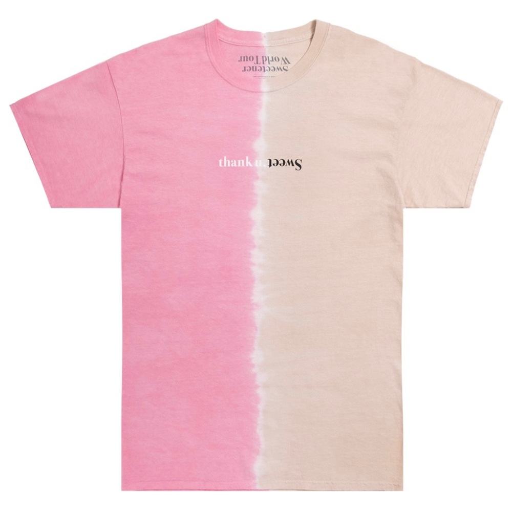 ARIANA GRANDE Sweetener Thank U Next World Tour SWT Split Color T-Shirt XL NEW - Picture 3 of 10
